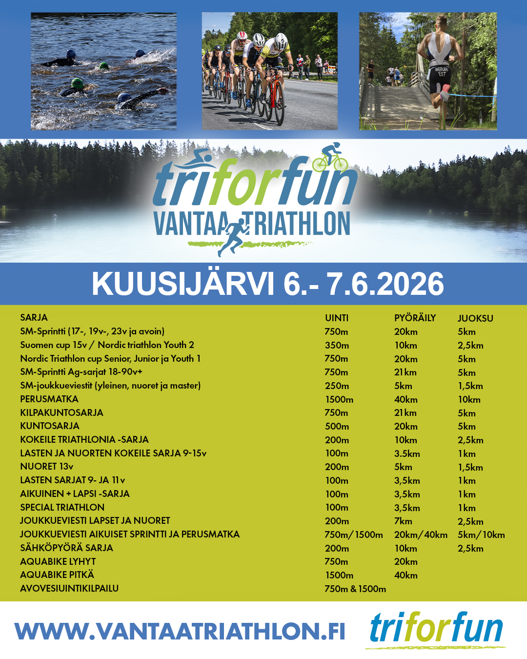 Featured image for “Vantaa Triathlon 6.-7.6.2026 -Majoitustarjous-Accommodation offer”