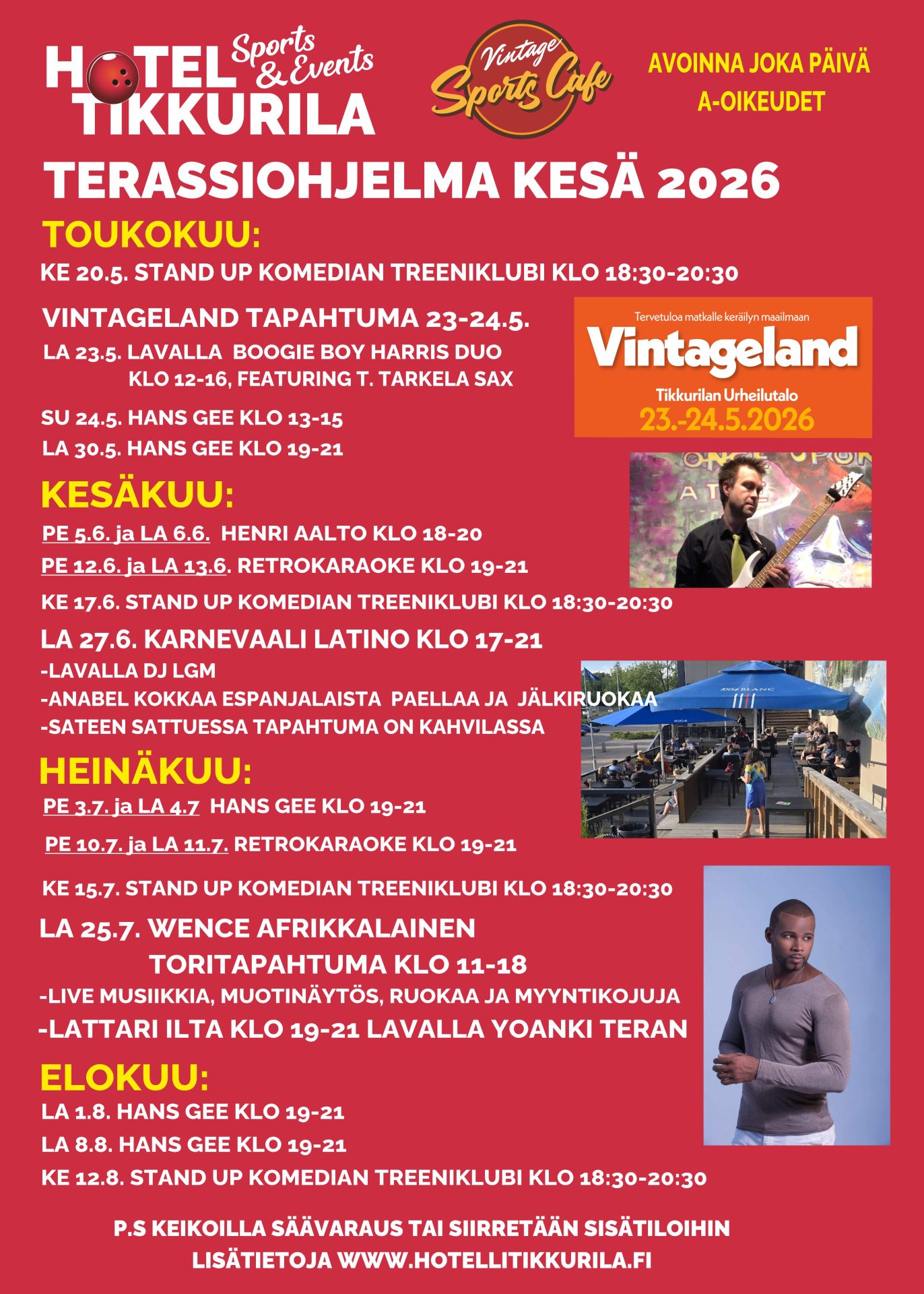 Featured image for “Kesäterassin ohjelma Live @Hotelli Tikkurilan terassi”